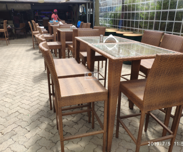 bar stools and tables